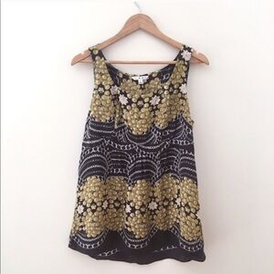 cabi silk grapes and chains blouse